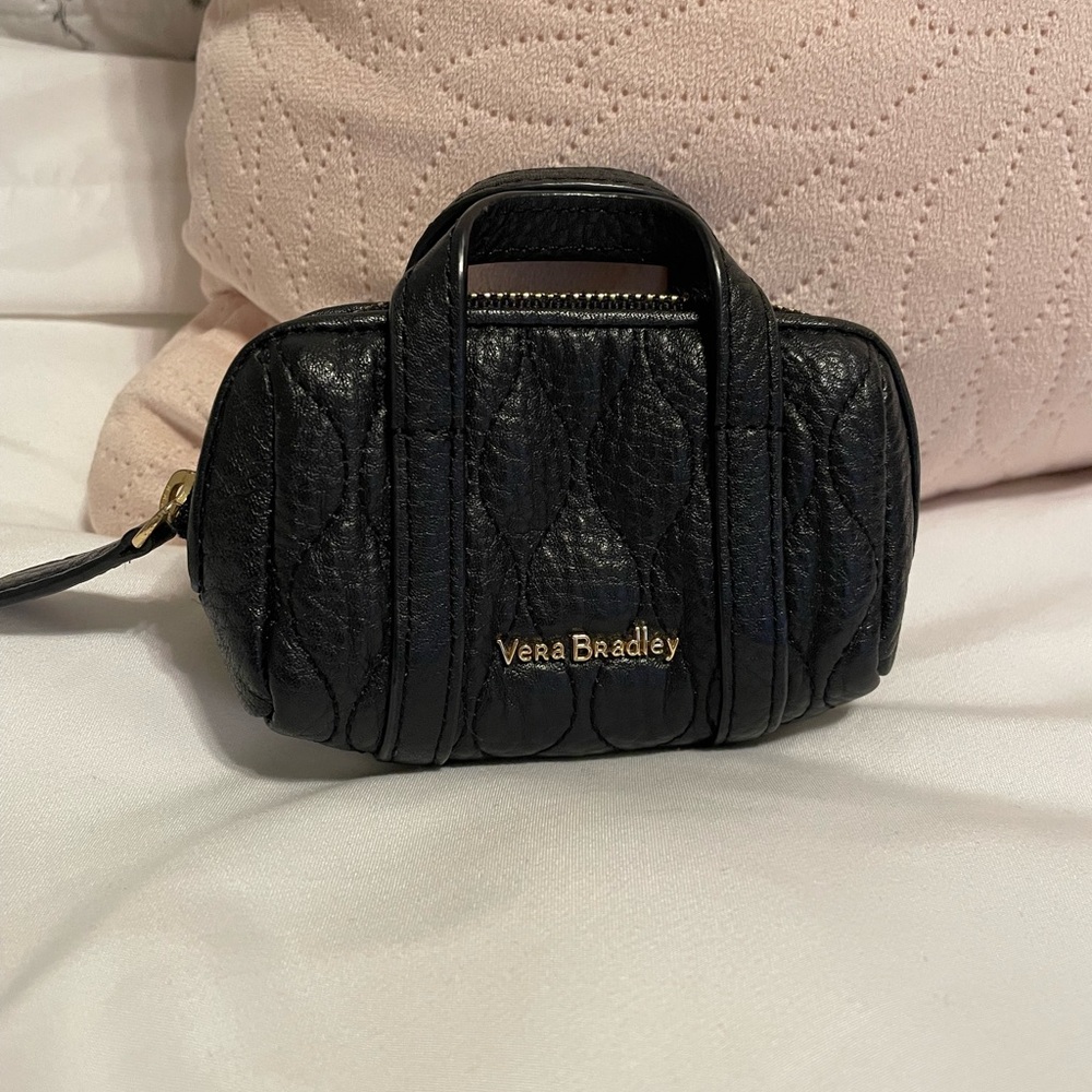Vera Bradley Black Quilted mini keychain pouch Bag